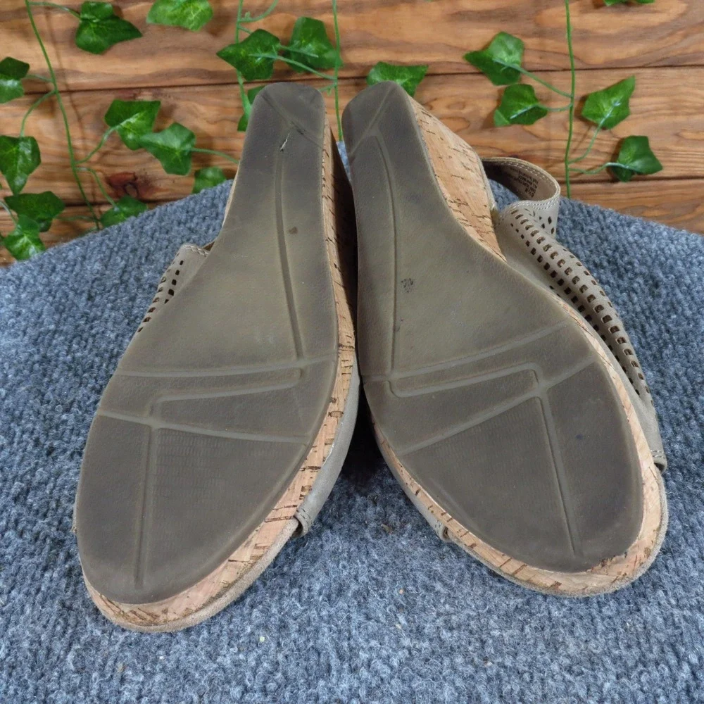 Earth Origins Nina Womens Wedge Sandals Size 8.5 Taupe‎ Synthetic Comfort